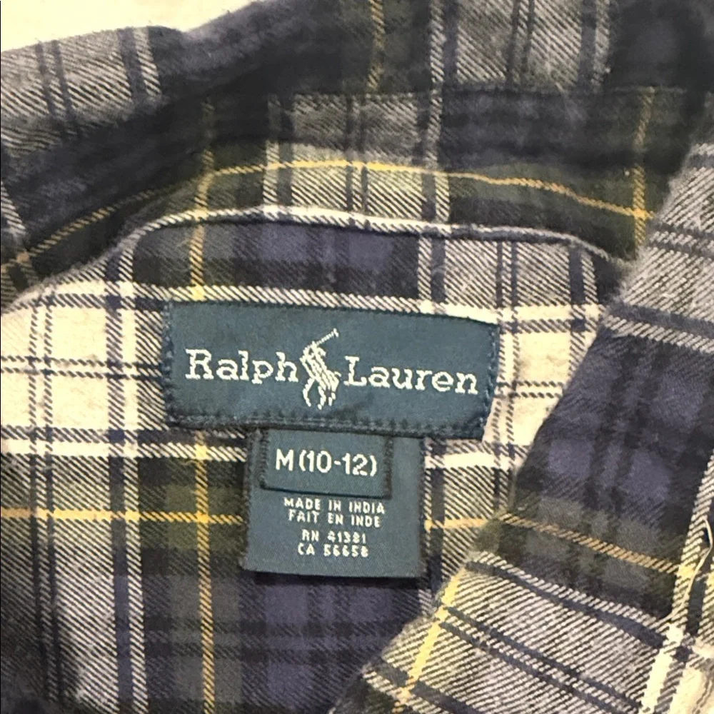 Kids Ralph Lauren Navy and White Plaid Shirt